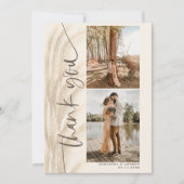 Boho pampas script 5 foto's bruiloft bedankt (Voorkant)