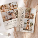 Boho pampas script 5 photos mariage merci<br><div class="desc">Script simple et élégant moderne avec 5 photos collage grille mariage Merci avec un été boho pampas herbe et ivoire beige arrière - plan</div>