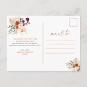 Boho Pampas Terracotta Dank u Briefkaart (Achterkant)