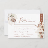 Boho Pampas Terracotta Mariage Carte RSVP Réponse (Devant)