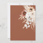 Boho Pampas Terracotta Roest Bruiloft Uitnodiging (Achterkant)
