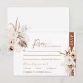 Boho Pampas Terracotta Trouw RSVP-kaart reactie  RSVP Kaartje (Voorkant / Achterkant)