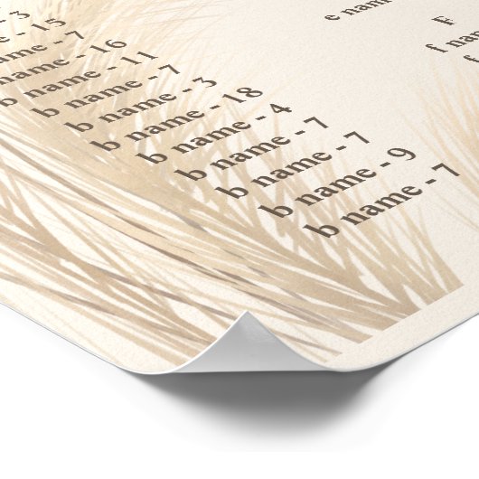 Boho pampas waterverf bruiloft poster (Hoek)