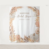 Boho Pampas witte Pompoen Bruiloft banner Wandkleed (Voorkant)