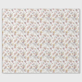 Boho Pampas Wrapping Paper Blush Floral Cadeaupapier (Vlak)