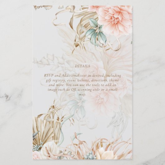 BOHO Pampasgras Bloemkroon Koraal Salie Bruiloft (Achterkant)