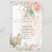 BOHO Pampasgras Bloemkroon Koraal Salie Bruiloft (Voorkant / Achterkant)