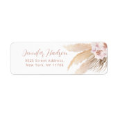 Boho pampasgras orchidee Retouradres Label (Voorkant)