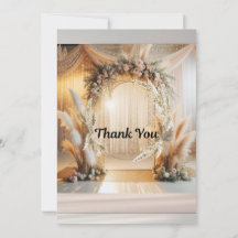 Boho Pampass Bloemen Huwelijksuitnodiging |Bewerkb