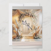 Boho Pampass Floral Faire-part de mariage |Modifia (Devant)