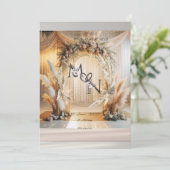 Boho Pampass Floral Faire-part de mariage |Modifia (Debout devant)