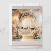 Boho Pampass Floral Faire-part de mariage |Modifia (Dos)