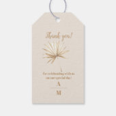 Boho Pampass gras Bloemen bruiloft Cadeaulabel (Achterkant)