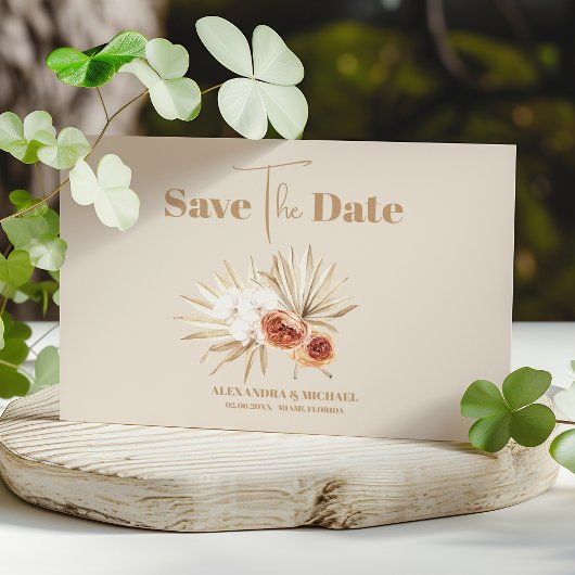 Boho Pampass gras Bloemen bruiloft Save The Date