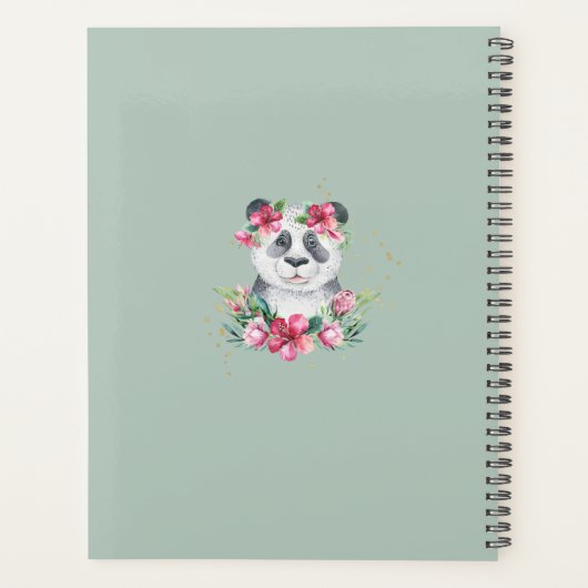 Boho Panda Bear Baby shower Planner Fleurs (Dos)