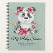 Boho Panda Bear Baby shower Planner Fleurs (Devant)