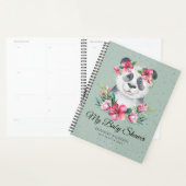 Boho Panda Beer Baby shower Planner Flowers (Display)