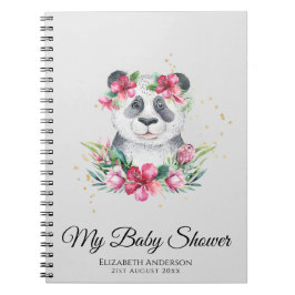 Boho Panda Beer Baby shower Planner Flowers Notitieboek