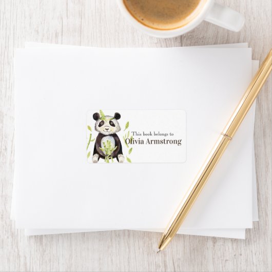 Boho Panda gepersonaliseerd boek behoort tot Etiket (Insitu)
