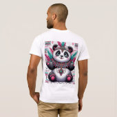 Boho Panda Majesteit - Intrigerende Tribale Kunst T-shirt (Achterkant volledig)