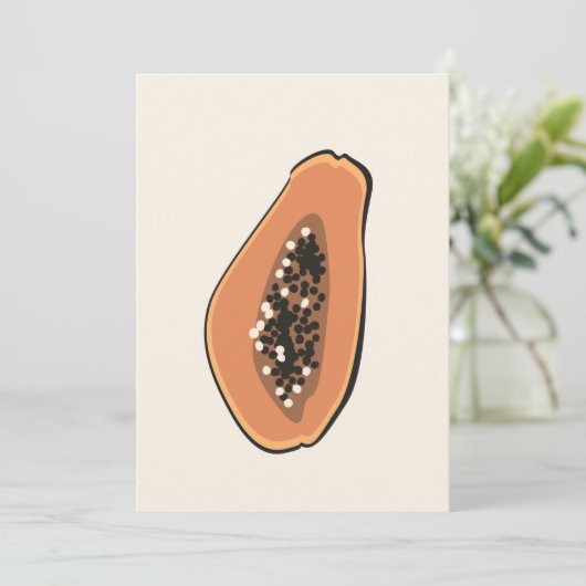 Boho Papaya Fruit Illustration Summer Print (Staand voorkant)