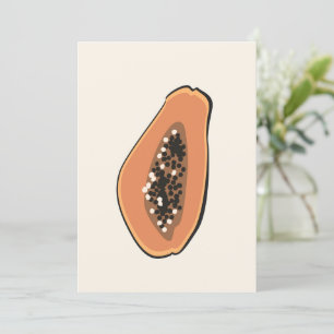 Boho Papaya Fruit Illustration Summer Print
