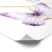 Boho Papillon pourpre Quinceañera Tableau de siège (Coin)