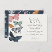 Boho Papillons Livres pour bébé invitation insérer (Devant / Derrière)