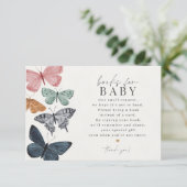 Boho Papillons Livres pour bébé invitation insérer (Debout devant)