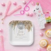 Boho Papmas Grass Disco Ball Verjaardagsfeest Papieren Bordje (Feest)