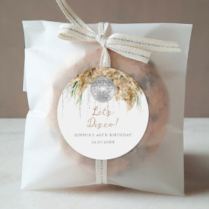 Boho Papmas Grass Disco Ball Verjaardagsfeest Ronde Sticker