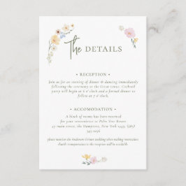 Boho Pastel bloemen Elegante Kalligrafie Wedding E Informatiekaartje