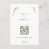 Boho Pastel bloemen Elegante Kalligrafie Wedding E Informatiekaartje (Achterkant)