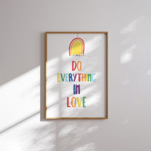Boho pastel Doe alles in liefde poster