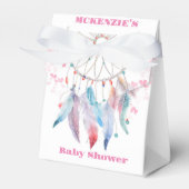 Boho Pastel Feathers Dreamweaver Girl Baby shower Bedankdoosjes (Voorkant Zijde)