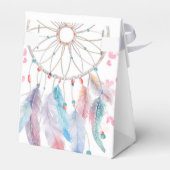 Boho Pastel Feathers Dreamweaver Girl Baby shower Bedankdoosjes (Achterkant)