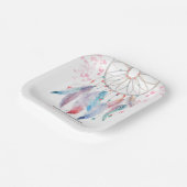 Boho Pastel Feathers Dreamweaver Girl Baby shower Papieren Bordje (Gebogen)