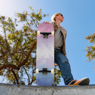 Boho Pastel Fluffy Abstract Bigender Pride Flag Skateboard
