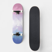 Boho Pastel Fluffy Abstract Bigender Pride Flag Skateboard (Voorkant)