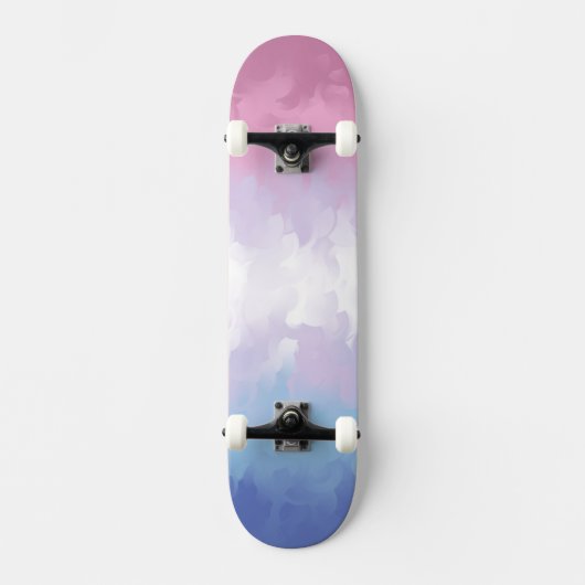 Boho Pastel Fluffy Abstract Bigender Pride Flag Skateboard (Voorkant)
