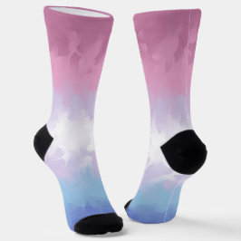 Boho Pastel Fluffy Abstract Bigender Pride Vlag Sokken