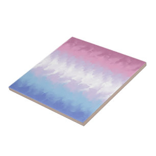 Boho Pastel Fluffy Abstract Bigender Pride Vlag Tegeltje