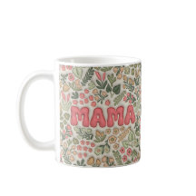 Boho Pastel Groen en Roze Bloemmotief Mama