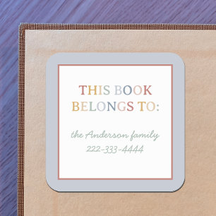 Boho Pastel Homeschool Boek Borden Vierkante Sticker