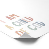 Boho pastel Ik ben een kind van God print (Hoek)