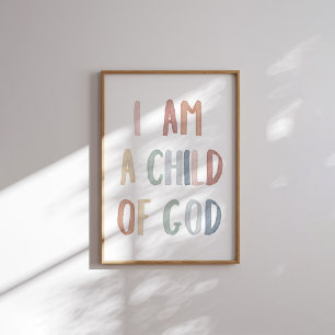 Boho pastel Ik ben een kind van God print