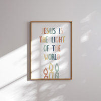 Boho pastel Jesus est la lumière du monde poster
