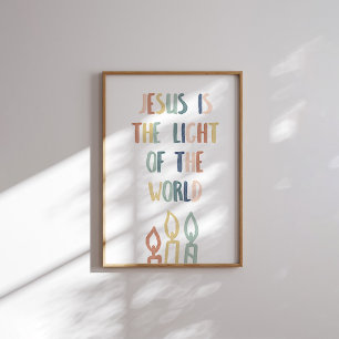 Boho pastel Jesus est la lumière du monde poster
