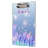 Boho Pastel Paars Pink Feathers Sparkles Klembord (Links)