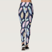 Boho Pastel Plumes Leggings (Dos)